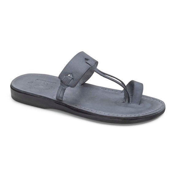 Jerusalem Sandals - David - Men's Leather Open Toe Sandal | Grey