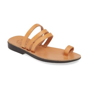 Jerusalem Sandals - Angela - Women&#39;s Leather  Slip On Sandal | Tan