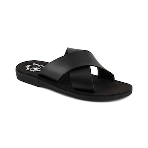 Jerusalem Sandals - Elan Vegan - Men&#39;s Leather  Alternative Sandal | Black