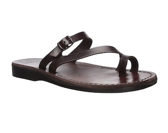 Jerusalem Sandals - Nuri - Women's Leather  slide sandals | Brown
