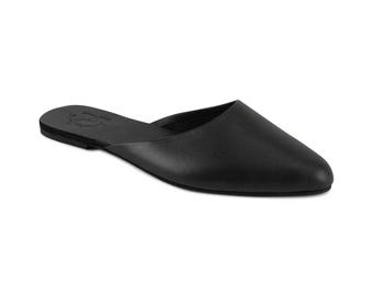 Jerusalem Sandals - Myra -  Pointed toe Leather Mule | Black