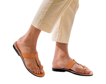 Jerusalem Sandals - Ara -  Braided Leather Sandal | Tan