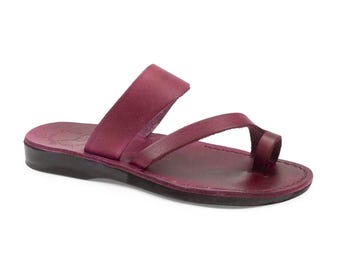 Jerusalem Sandals - Zohar - Women's Leather  Toe Ring Sandal | Violet