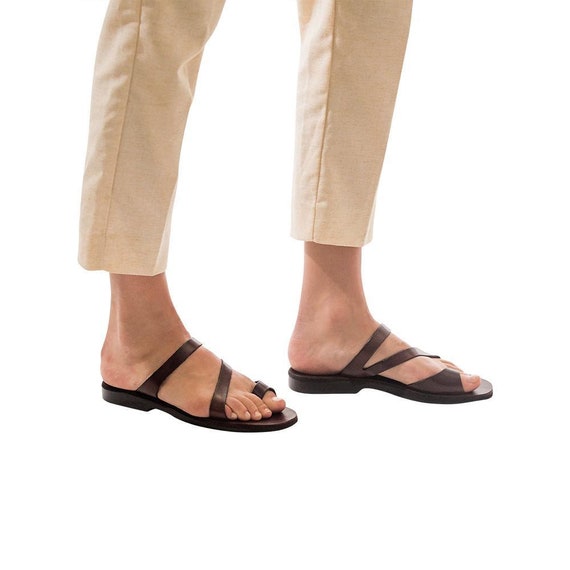 Men's Leather Toe Loop Sandals - Jerusalem Sandals