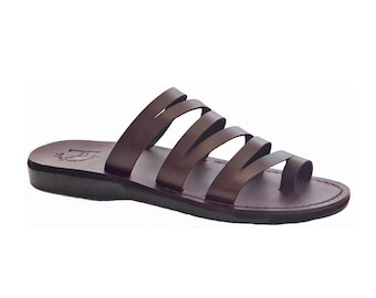 Jerusalem Sandals - Zoey - Women's Leather  Cross Strap Sandal | Brown