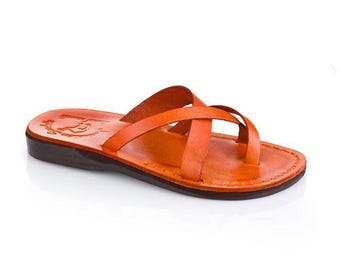 Jerusalem Sandals - Abigail - Women's Leather  Toe Sandal | Orange