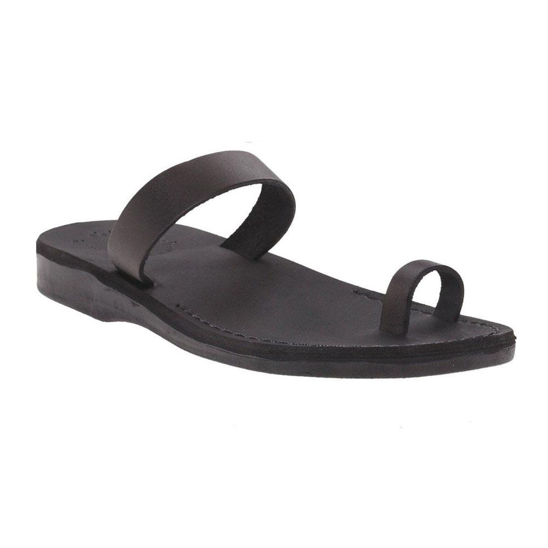 Eden Women's Leather Toe Ring Minimalist Sandal Black - Etsy