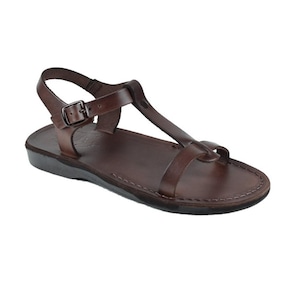 Bathsheba - Leather T Strap Sandal | Brown