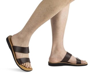 Jerusalem Sandals - Aviv Vegan - Men's Leather  Alternative Sandal | Brown