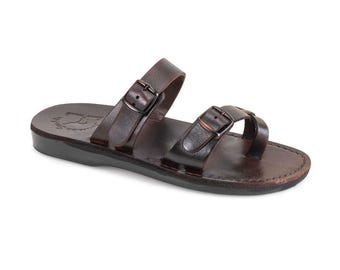 Jerusalem Sandals - Eran - Adjustable Strap Flat Sandals | Brown