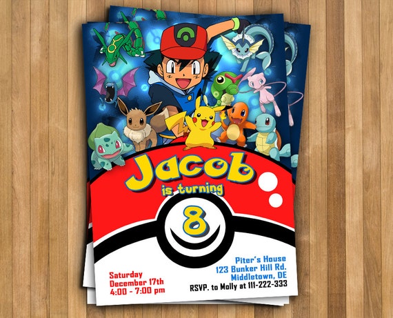 pokemon invitation pokemon birthday invitation pokemon etsy pokemon invitation