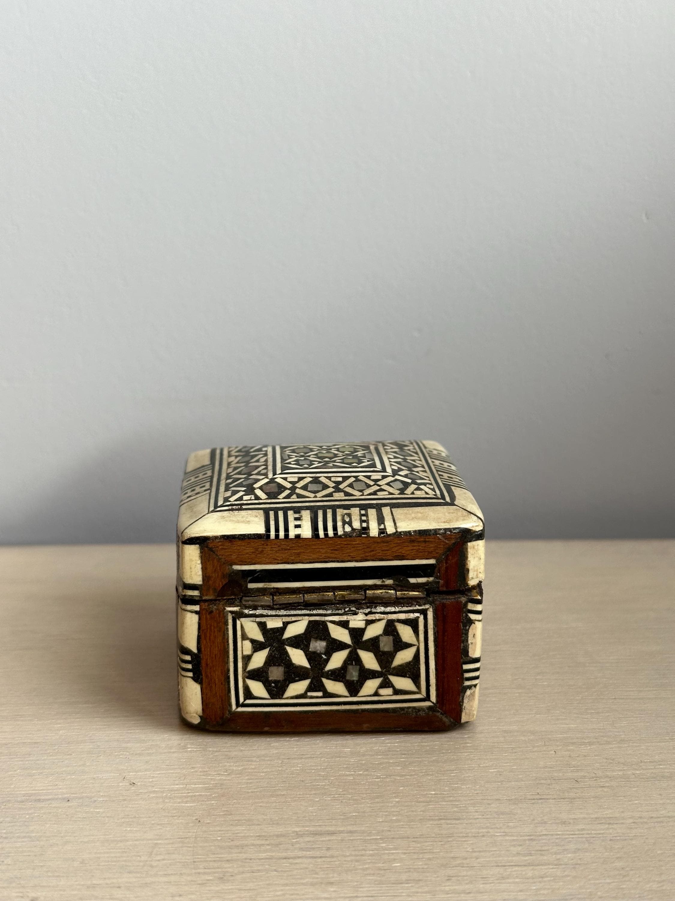 The Mark Inlaid Hinged Box with Wood Finish Interior - 2 sizes main image 1