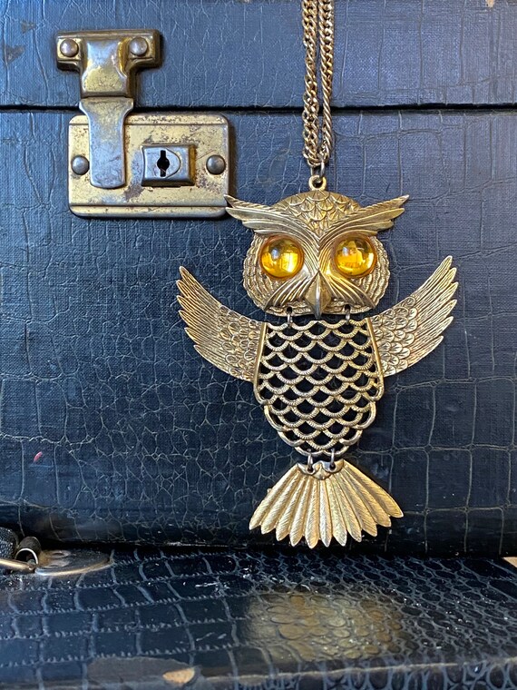 Vintage Owl Pendant Gem