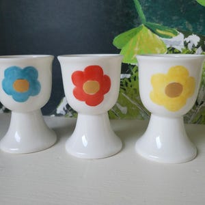 Set of 3 Flower egg cups