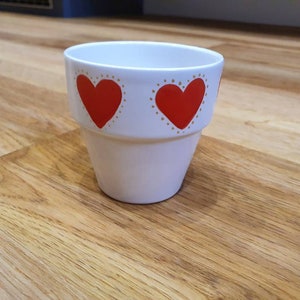 Red hearts mini plant pot