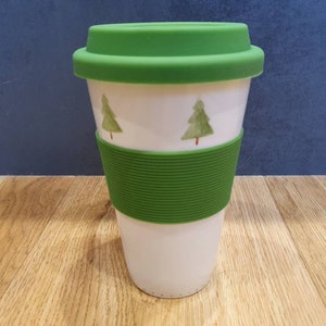 Christmas tree travel coffee cup