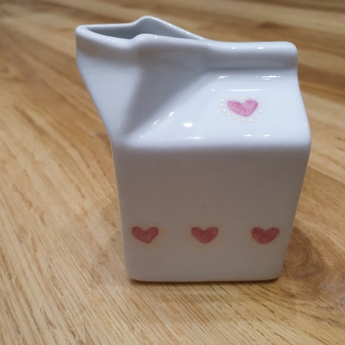 Cow Ceramic Milk Carton Table Milk Jug in Gift Box Country Etsy
