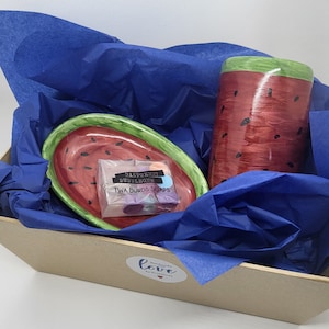 Wassermelonen Seifenschale und Zahnbürstenhalter Geschenkset