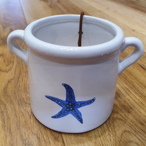 Starfish utensil jar with handles