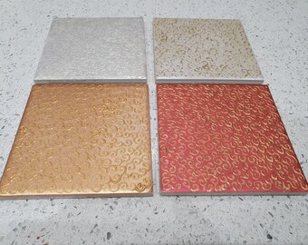 Swirls ceramic coasters set