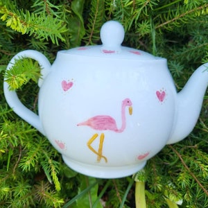 Pink Flamingo love! teapot (two cup)