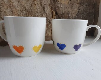 Regenbogenherzen Tasse