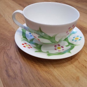 Trailing flowers tea cup and saucer