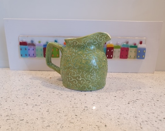 Lime green sparkly swirls cream jug