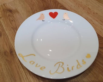 Love birds tea plate