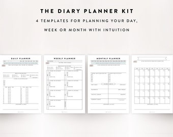 Daily Planner Sheet Set, Weekly Planner Set, Daily Journal kit, Journal Template, Productivity Template, To Do List, Diary Template