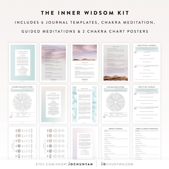 inner wisdom kit journal template journal sheet yoga etsy