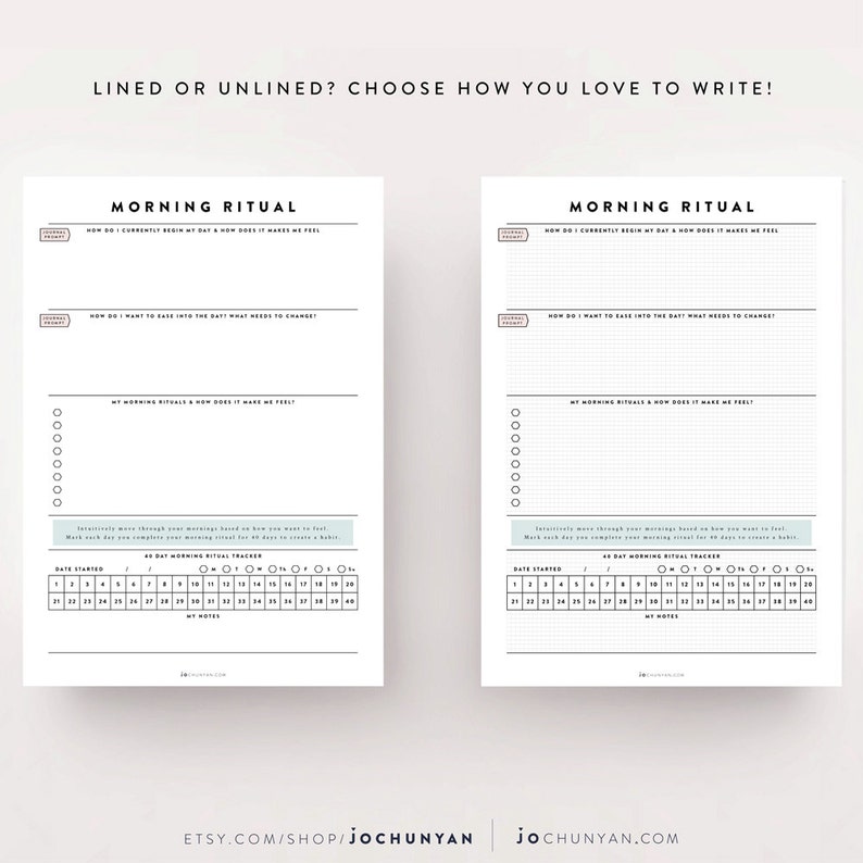 Daily Rituals Kit / Night Ritual, Morning Ritual, Journal Template ...