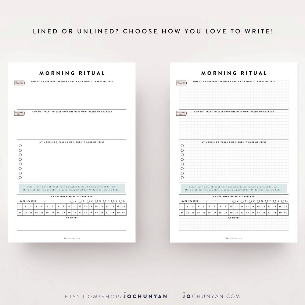 Daily Rituals Kit / Night Ritual, Morning Ritual, Journal Template ...