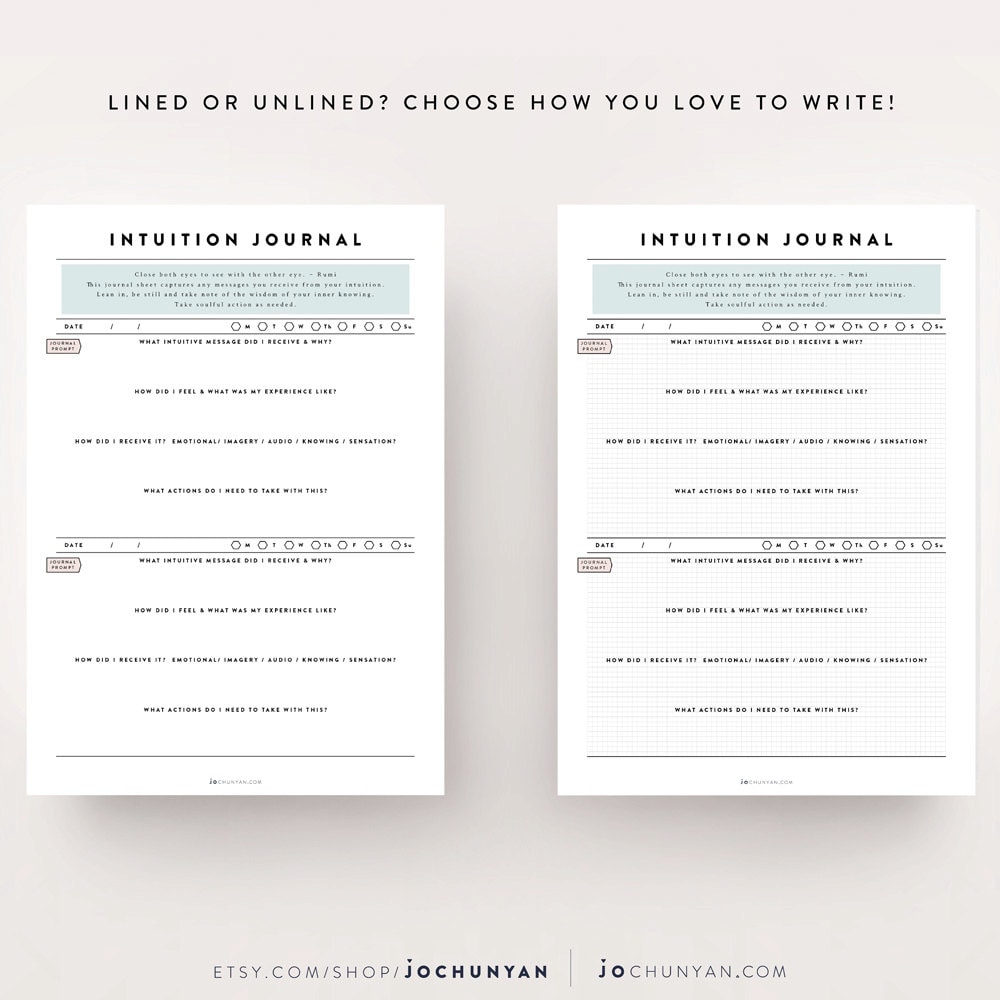 Inner Wisdom Kit / Intuition Kit, Journal Template, Journal Sheet ...