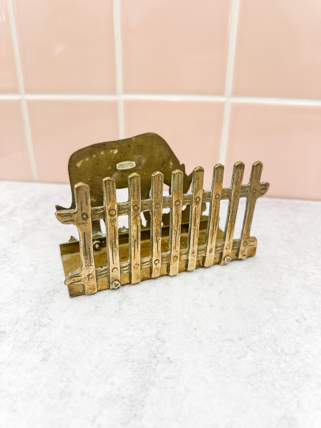 Cow Letter Rack Vintage Brass Cow Letter Holder: Farmhouse Desk Organizer - Etsy