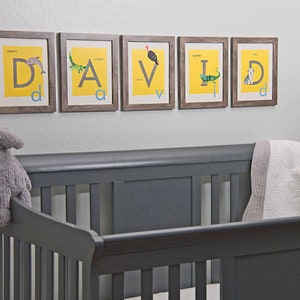 NOMBRE JUEGO Arte / Personalizado / Impresiones de arte / Nombre del niño / Habitación de los niños / E-Z Framable / Elija colores / Animales del alfabeto / El precio es por impresión