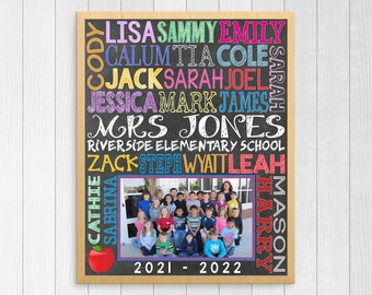 CHALKBOARD TEACHER GIFT ~ Class Picture Gift ~ Teacher Photo Gift ~  Gift For Teacher ~ Classroom Poster ~ Teacher Sign ~ Class Gift