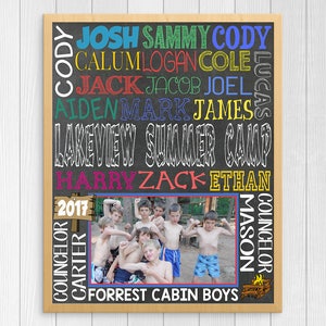 SUMMER CAMP COUNCELOR Gift ~ Personalized Custom Printable Photo Subway Art ~ Summer Camp 2020 Gift Camp Memories Gift ~ Digital Image Jpeg