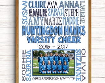 REGALO PER ALLENATORE DI CHEERLEADING ~ Poster di cheerleading ~ Regalo per cheerleader ~ Stampa artistica di cheerleading in stile metropolitana ~ Cheerleading per scuole superiori ~ Foto della squadra di cheerleading ~ Regalo per la squadra di cheerleading