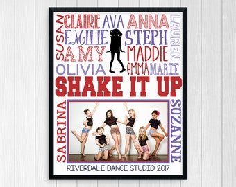 DANCE TEAM GIFT ~ Dance Gifts ~ Dance Studio Poster ~ Printable Dance Subway Art ~ Dance Photo Gift ~ Personalized Dance Teacher Gift