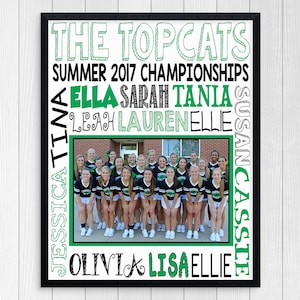 CUSTOM CHEER GIFT ~ Printable Cheer Gifts Digital Cheer Squad Gift Cheer Banquet ~ Personalized Cheerleading Team Photo Cheer Subway Art