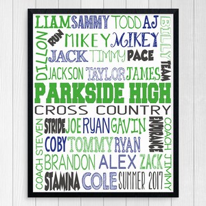 CROSS COUNTRY COACH CADEAU ~ Cross Country Team Gift ~ Cross Country Gifts Track Gift ~ Personalized Team Photo Gift ~ Imprimable xc ~ xc Cadeau
