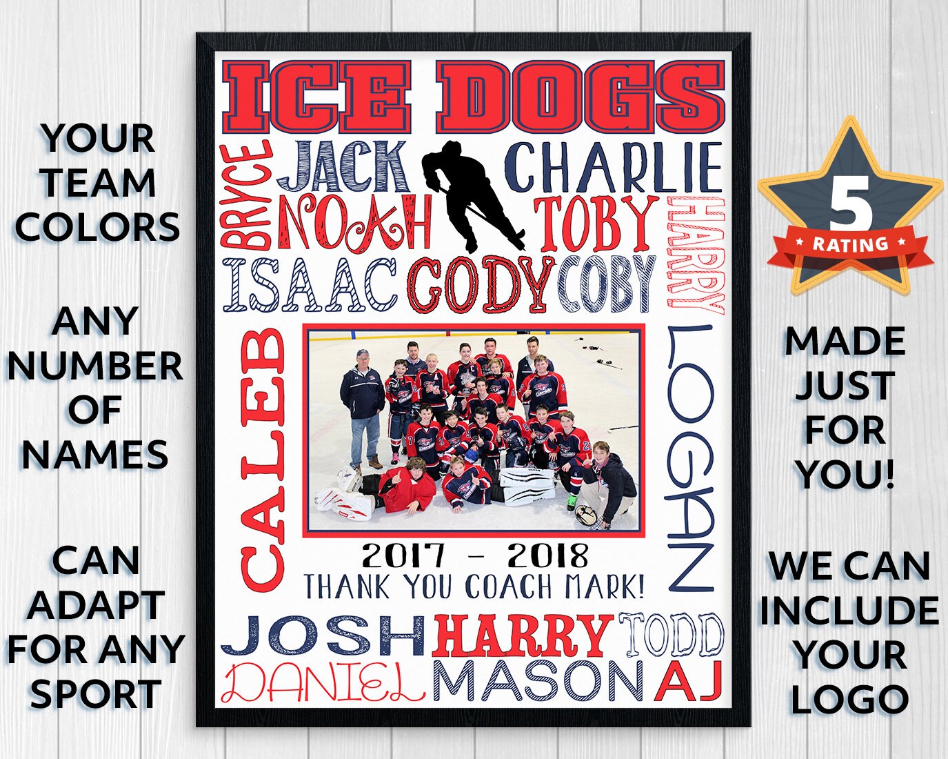 HOCKEY COACH GIFT Hockey Team Gift Custom Hockey Team | Etsy