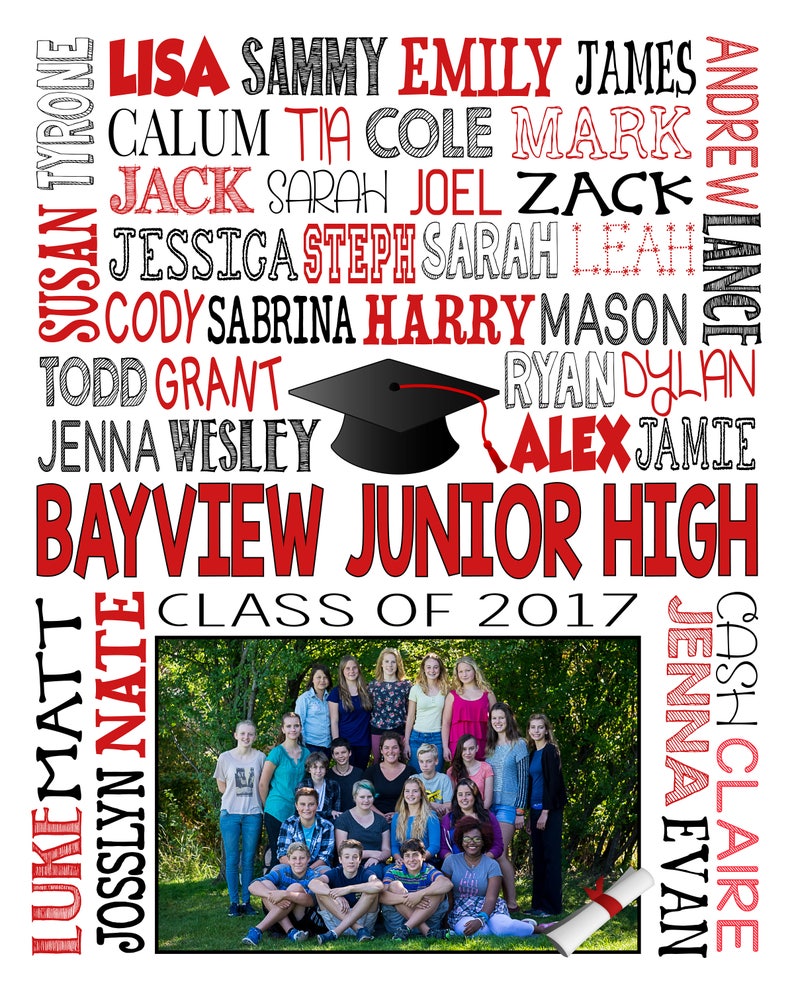 8th GRADE GRADUATION GIFT Middle School Graduation Junior High Graduation Class of 2021 Print Class Picture Printable Graduation digital image 3