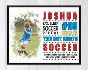 Personalized Soccer Subway Art, Soccer Stats Art, Soccer Art, Soccer Digital Print, Soccer Gift, Team Gift, Soccer Wall Art With Photo