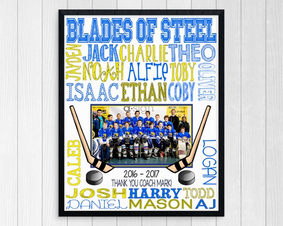 ICE HOCKEY GIFT ~ End of Season Ice Hockey Team Photo Gift ~ Boys Hockey ~ Personalized Ice Hockey Printable ~ Custom Hockey Gift ~ Jpeg