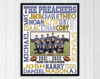 FOOTBALL GIFTS ~ Printable Football Coach Gift ~ Football Coaches Gift ~ Custom Football Coach Thank You ~ Personalized Football Team Gift