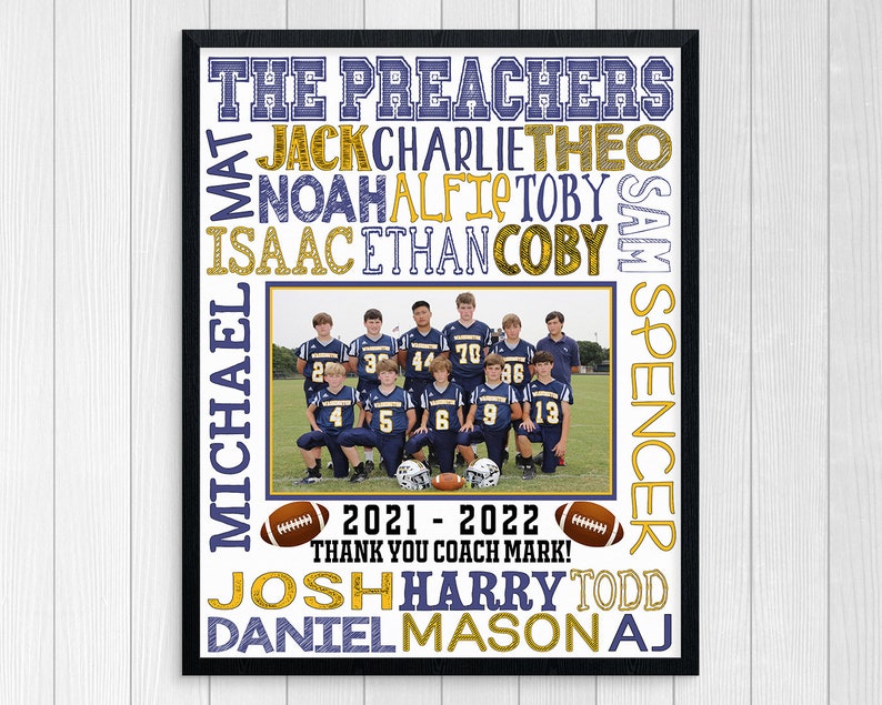 FOOTBALL GIFTS Printable Football Coach Gift Football Coaches Gift Custom Football Coach Thank You Personalized Football Team Gift image 1
