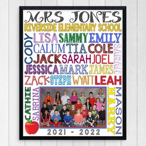 GIFT FOR TEACHER ~ Class Photo Gift ~ Teacher Appreciation Gift from Class ~ Teacher Gift ~ Student Names Photo Gift ~ End of Year Gift