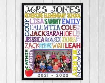 GIFT FOR TEACHER ~ Class Photo Gift ~ Teacher Appreciation Gift from Class ~ Teacher Gift ~ Student Names Photo Gift ~ End of Year Gift